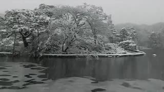 六義園　雪の日