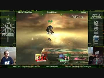 スマブラX　Apex2013 GF　Salem(ゼロスーツサムス) vs M2K(メタナイト)　1/2