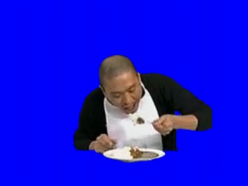 カレーを頬張る大先輩BB