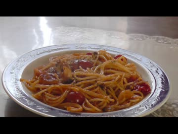 オイルサーディンとトマトのパスタ作ってみた