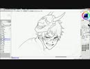 MSSPの４人を肉カレー食べつつ描いてみた（線画編）