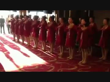 中国のレストランの朝礼
