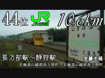 国内鉄道路線駅間距離ランキング（在来線）BEST50