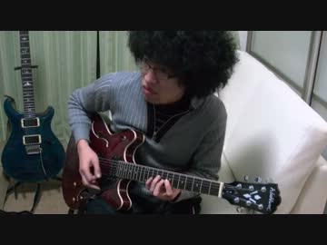 アフロがギターで「ダブルラリアット」を演奏してみた