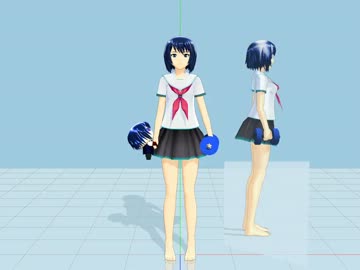 【MMD】三条さんがじゃんぷ(修正版)【ジャンピング選手権_遅刻】