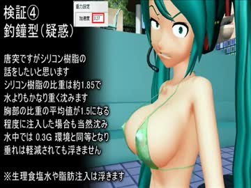 「物理演算でおっぱいが水にどう浮くかを(ry」をナレーションしてみた。
