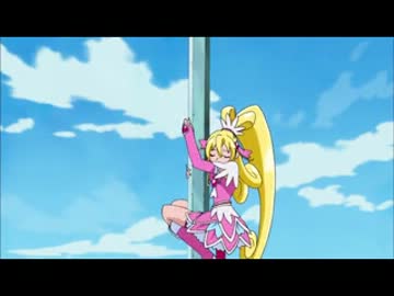 キュアハートがしがみついているだけ