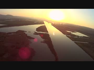ちょっと夕陽見に行ってくる【ラジコン空撮】