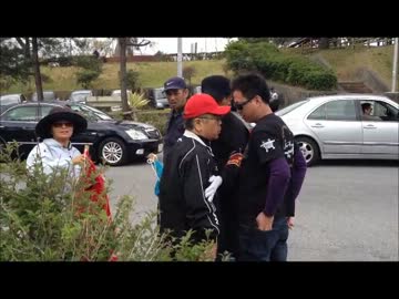 【チーム沖縄】3/3 オスプレイファミリー見学会にきたサヨクに抗議する①