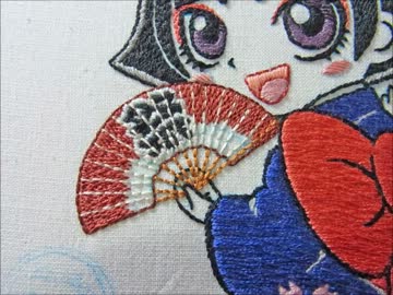 ゆる萌えキャラカムロちゃんを刺繍してみたよ