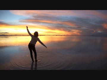 【むふぁさ】夕日のウユニ塩湖で踊ってみた【ハワイアン】
