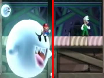 【2人実況】 画面半分にして左右でマリオ part5