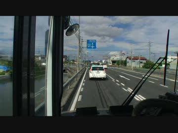【前面展望】国道フェリーー岡山駅③【両備バス】