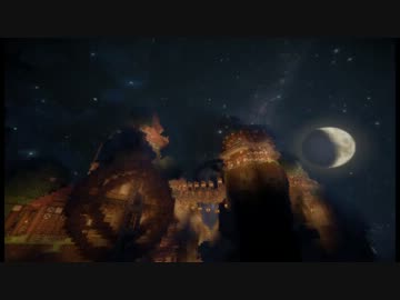 【MineCraft】 渓谷に城郭都市を作る～Part2 【ゆっくり実況】