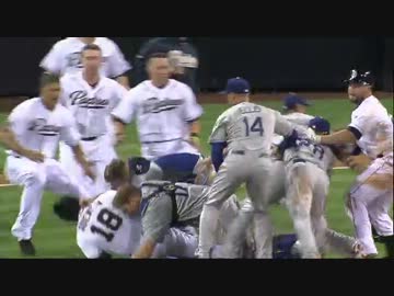 ドジャース対ハドレスで乱闘 2013.04.11