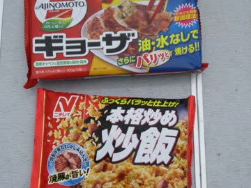 川原で冷凍食品解いてきたよ！