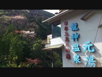 【車載】俺氏、龍神を往く。【桜散ってる…】