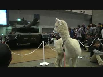 H25/4/28 ニコニコ超会議自衛隊ブース【10式とアルパカさん】
