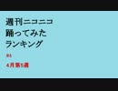 週刊ニコニコ踊ってみたランキング　#4　4月第5週