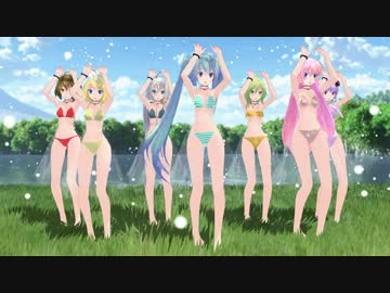 【MMD】Tdaシスターズ　７人で「ねこみみスイッチ」　フル透けーる