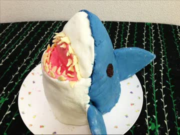 【炊飯器で】立体サメケーキ作ってみた【食べれるよ】