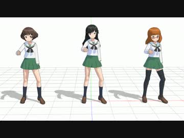 【MMD】 秋山優花里　五十鈴華　武部沙織 【】