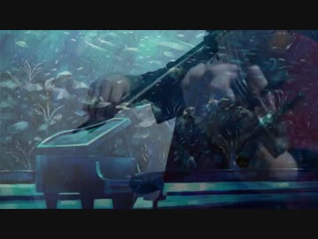 【音楽】碧い海に沈むオト　ヴァイオリン×ピアノ【イラスト】