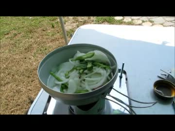 トランギアで料理第３弾「野菜炒め」