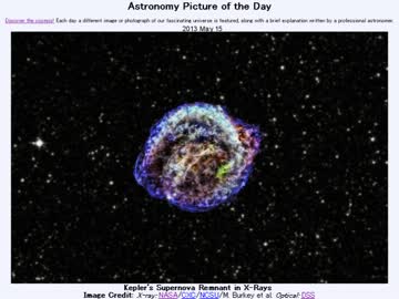 5月15日｢X線で見たケプラーの超新星残骸｣-Astronomy Picture of the Day