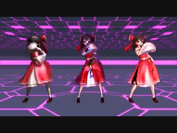 [MMD] Happy Synthesizer(英語版) (メカ、ガラス、鉄シェーダー霊夢)_low