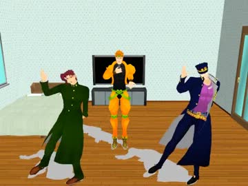 【MMD】花京院に付き合わされた承太郎　二作品目