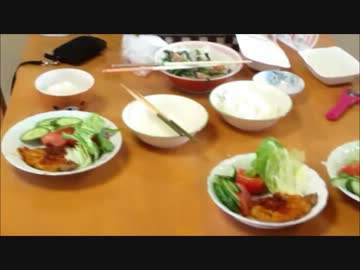 パンツマンの出張料理、ポークチャップ。