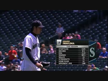 岩隈 8回無失点 3安打無四死球5奪三振の活躍 今季１１QS目 2013/6/6