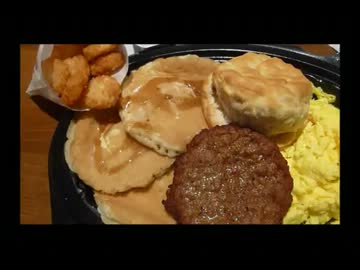 アメリカの食卓 135  超ハイカロリーのバーガーキング朝食を食す！