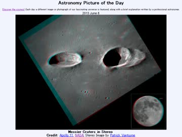 2013年 6月8日 ｢立体で見たメシエクレーター｣-Astronomy Picture of the Day