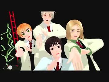 【APヘタリアMMD】日英普仏で『ポーカーフェイス』