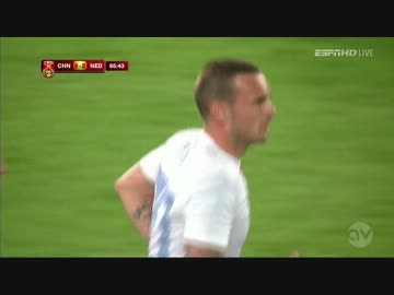 オランダ代表ヴェスレイ・スナイデルのスーパーゴール