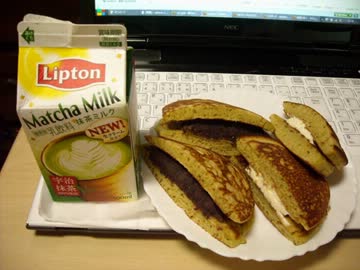 【作ってみた】抹茶風どら焼き #リプトンの抹茶ミルク