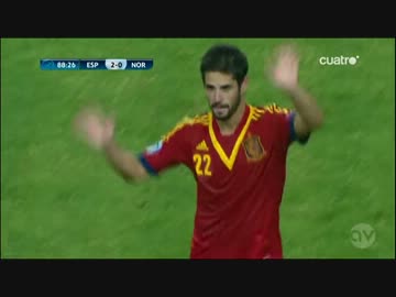 UEFA U-21欧州選手権セミファイナル スペインvsノルウェー ハイライト