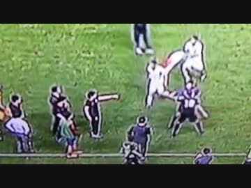 イラン選手を殴るようなしぐさにも見えなくもない・ フジテレビ