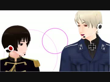 【APヘタリアMMD】　日と普で ハッピーシンセサイザ