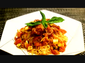 トマト明太子の冷製カッペリーニ♪