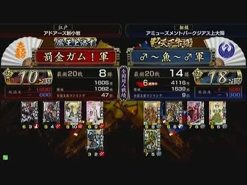 戦国大戦 頂上対決 2013/7/17 罰金ガム！軍 VS ♂～魚～♂軍