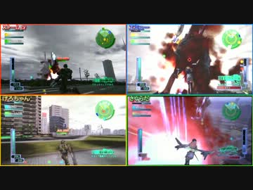 【4画面で見る】EDF3P いきなりINFオンライン St.55 戦闘獣