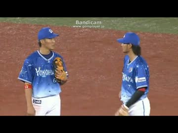2013-08-03 鶴岡誰もいない２塁へ送球をする