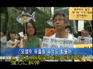 【韓国TV】市民団体「日本から魚を輸入するな」（日本語字幕）
