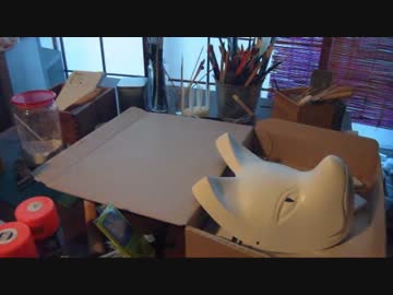 狐面制作風景