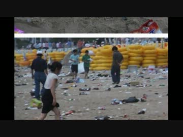 旅行　韓国のとある有名な海水浴場の風景