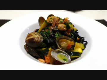 【歴鍋】イカ墨のタリオリーニ【48皿目】