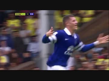 ノリッジVSエヴァートン　13-14プレミアリーグ第1節